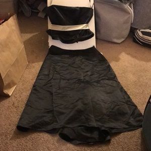 Bill Levkoff Formal Two-Piece Dress Size 20 with Cream Colored Belt Strapless